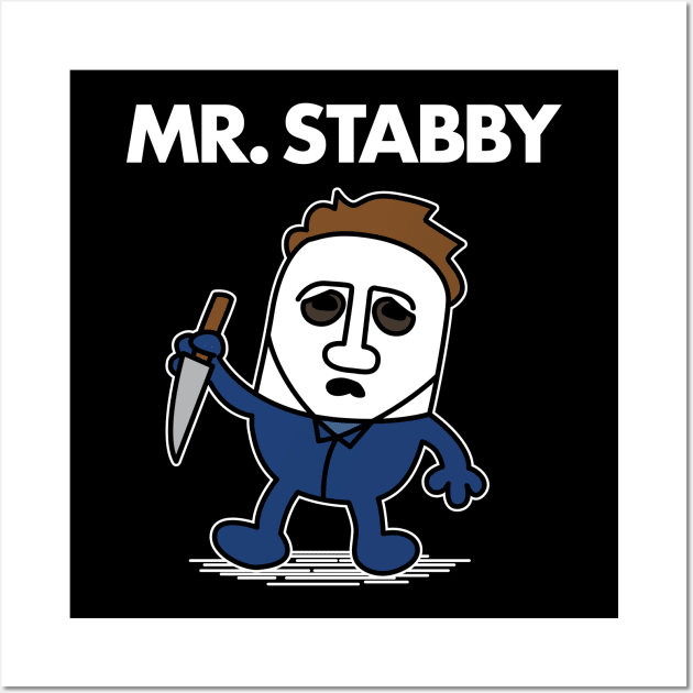 MR. STABBY (white-out) Wall Art by andrew_kelly_uk@yahoo.co.uk